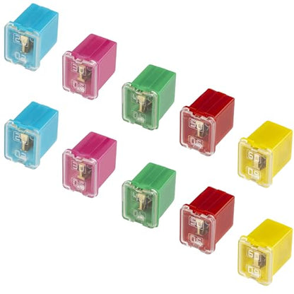 BFXM 10 PCS Versatile Automotive Fuse Assortment Kit, Low Profile Car Fuses