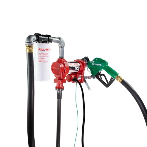 Fill-Rite FR4210HDF 12V 20 GPM Fuel Transfer Pump with Discharge Hose, Automatic Nozzle, Filter Kit, Suction Pipe - style: Filter Package