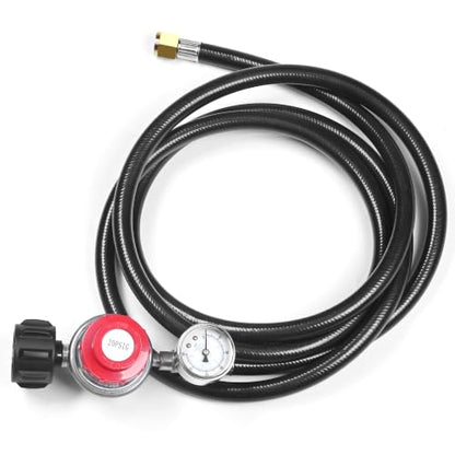 6 FT 4/8/10/12 FT Lengths Optional, High Pressure Propane Regulator with Gauge, 20 PSI Adjustable Propane Hose with QCC-1 Connector, for Turkey Fryers, Fire Pits, Grills, Smokers - size: 6 FT