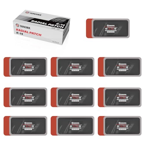 SUNSOUL 10Pcs Heavy Duty Tire Patches, 5.70" x 2.95" Radial Tire Patches - size: 5.70*2.95