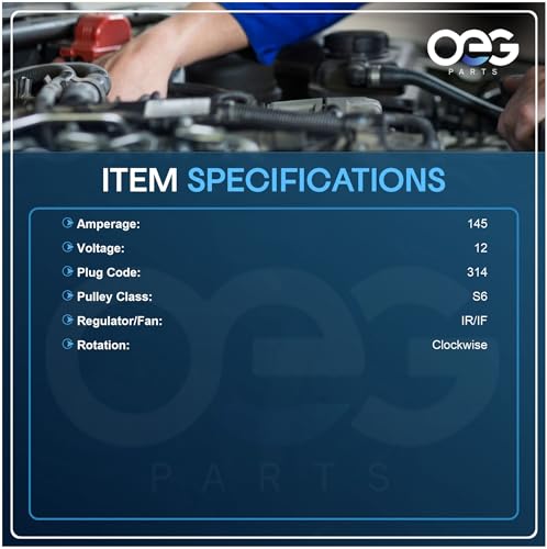OEG Parts 145A Alternator Fits Chevrolet Silverado 1500 5.3L 1999-2005