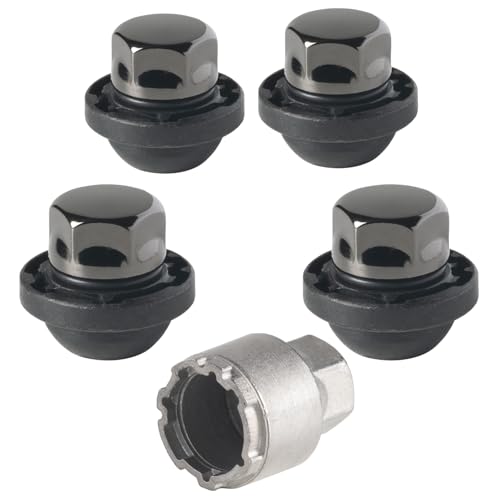 Farad GalaxyLock AC1C/MX Black Lug nut Wheel-Locks Kit Suitable for Honda CRV (M12 X 1.5 Thread Size) - Set of 4 Lug Nuts + 1 Key