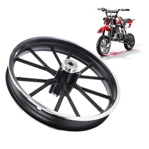 Sorandy 2.50 10 Dirt Bike 10 Inch Wheel Hub, Widened Aluminum Alloy Rim, Enhanced Traction Design Replacement for Mini Pocket Bike Electric 49-50ml Dirt Bike (Rear Wheel)