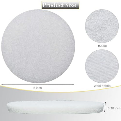 10 Pack 5" 2000 Grit Non-Scratch Polishing Pad Hook & Loop Discs, Non-Abrasive Finishing Pads, Buff & Polish Finished Surfaces, Wood Oil & Wax Application, 5 Inch Orbital Sander Polishing Pad - style: 2000 Grit