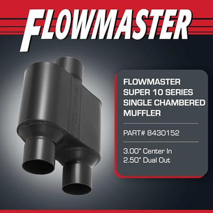 Flowmaster Super 10 Series Muffler – 3.00" Center In / 2.50" Dual Out - color: Center In / Dual Out