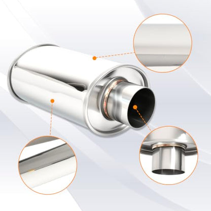 2.75'' Inch Ultra Quiet Exhaust Resonator,Performance Muffler Resonator 2.75" Inlet 2.75" Outlet 14" Overall Length T304 Stainless Steel Universal Fitment - size: 2.75''Inch