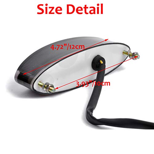12V 28 LED Motorcycle Brake Stop Running Tail Light License Plate Lights Compatible with Cruiser Bike Motorcycle ATV Banshee Warrior YFZ WR XT - color: Red Len#1