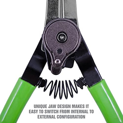 OEMTOOLS 25097 Professional Internal and External Snap Ring Pliers, Useful as Outside or Inside Snap Ring Pliers, Specialty Pliers Set with 7 Bits - style: Straight & 90 Pro Tip Set