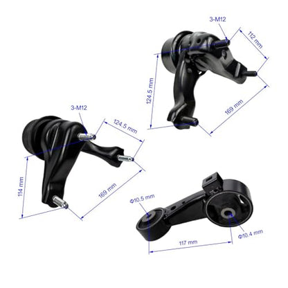 3PCS Engine Motor and Transmission Mounts Compatible with Toyota Camry 3.0L - size: 2002-2006 Camry 3.0L