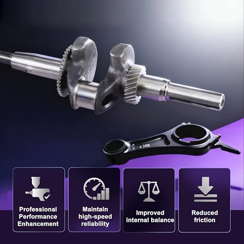 55mm Stroker Crankshaft 3.308" Billet Aluminum Connecting Rod 70mm Ceramic Coated Flat-Top Piston Stroker Rotating Assembly For Predator 212cc Hemi Engine Go Kart Mini Bike Black - color: Black