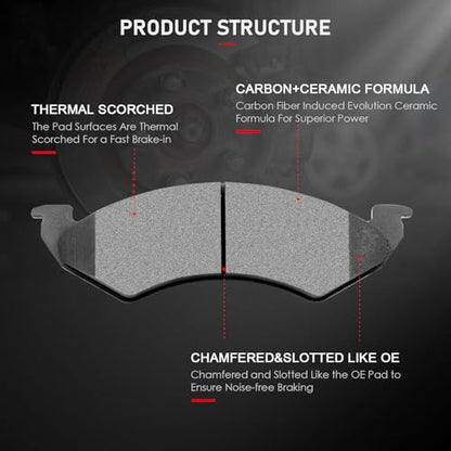 cciyu D820 Brake Pads w/Hardware Front Disc Brake Pad Set - size: Front[D820]