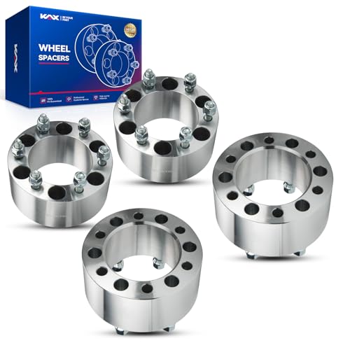 KAX 6x5.5" Lug-Centric Wheel Spacers 3 inch for Toyota Tacoma - color: Silver, size: 6x5.5" -108mm- M12x1.5- 3" thick