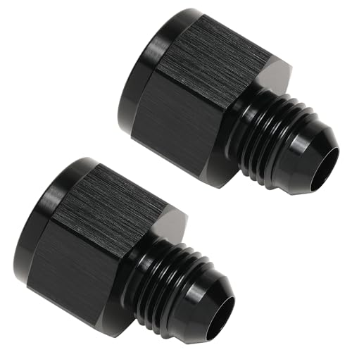 8AN Female to 6AN Male Flare Reducer Adapter Fitting Connector Aluminum Black, Pack of 2 - color: Black - 2pcs, size: 8AN Female to 6AN Male