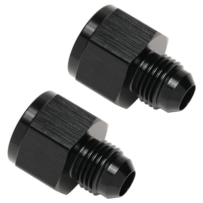 8AN Female to 6AN Male Flare Reducer Adapter Fitting Connector Aluminum Black, Pack of 2 - color: Black - 2pcs, size: 8AN Female to 6AN Male