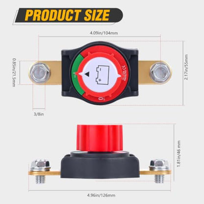 Nilight Side Post Battery Disconnect Switch 12V-48V 275A - color: 275A Side Post ON/Off Switch Round