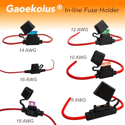 2pcs 18AWG Gauge Inline Fuse Holder with 3A Maxi Fuse– Waterproof for Car Audio, Marine & Automotive Applications – High Current Protection