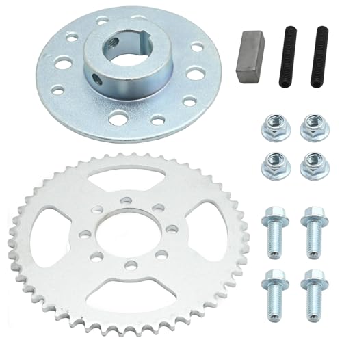 Heavy Duty 40 41 420 Chain 48Tooth Rear Sprocket with 8 Hole & 1/4" Keyway and 1" Bore Go Kart Hub, Replacement for Predator 212cc 196cc 6.5hp Engine Go Cart Mini Bike Powersports Parts