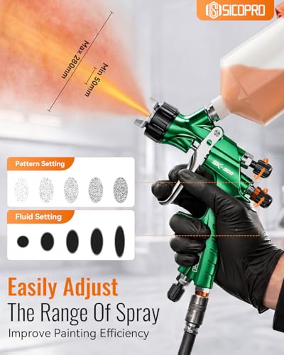 Professional LVLP Spray Gun, Automotive Paint Gun - color: Green