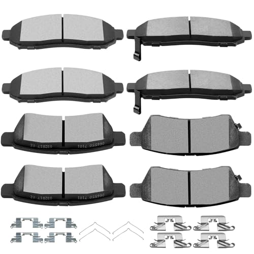 SCITOO Disc Brake Pads Sets 8PCS Fit For Nissan For Frontier 2005-2018 - size: Front D1094 & Rear D1100