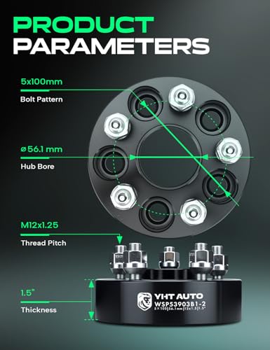 YHTAUTO 5x100 Hub Centric Wheel Spacers 1.5 Inch for Saab, Subaru, Toyota - size: 1.5 Inch Thickness, style: 2 PCS