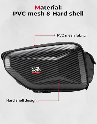 KEMIMOTO Motorcycle Saddlebags Expandable 20-30L EVA Hard Side Bag