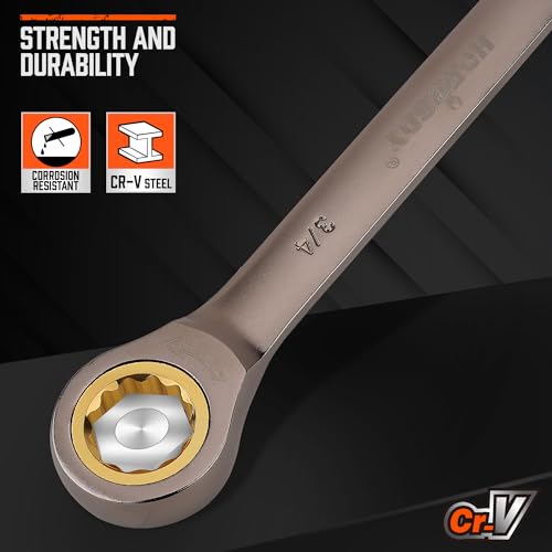 HORUSDY 12-Piece SAE Ratcheting Wrench Set | 1/4” to 7/8“ | Ratchet Combination Wrenches Set with Organizer | 72-Teeth | Chrome Vanadium Steel - style: 12-Piece SAE Ratcheting - Basic