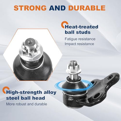 KUIPERAUTO 4PCS Front Lower Control Arm and Ball Joint Assembly Compatible with 2000-2005 Toyota Celica 2003-2013 Toyota Corolla