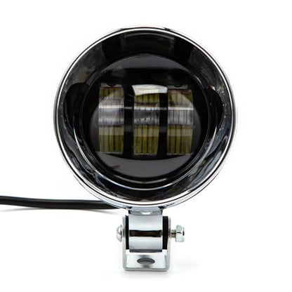 Chrome Bullet LED Motorcycle Fog Lights & Auxiliary Headlight - Dual Color DC12V for ATV, Cruisers, Scooters (style one) - style: style one
