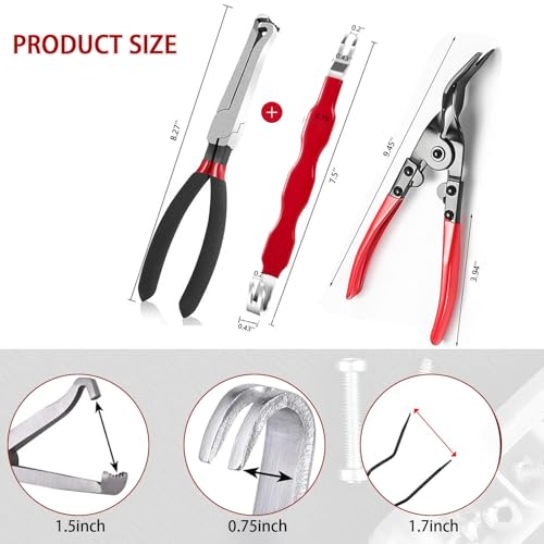 LUOWPZI 3 Pieces Electrical Disconnect Pliers for Cars, Automotive Electrical Plug Connector Disconnect Tool and Connector Separator and Interior Upholstery Trim Clip Pliers Remover Tool - size: 3 Pcs
