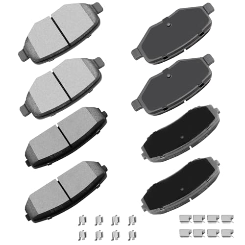 cciyu D1258 D1377 Ceramic Front Rear Disc Brake Pad Set - size: Front[D1258] + Rear[D1377]