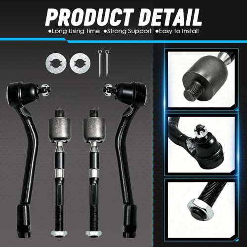 4PC Front Inner Outer Tie Rod End Compatible with Cadenza 14-16