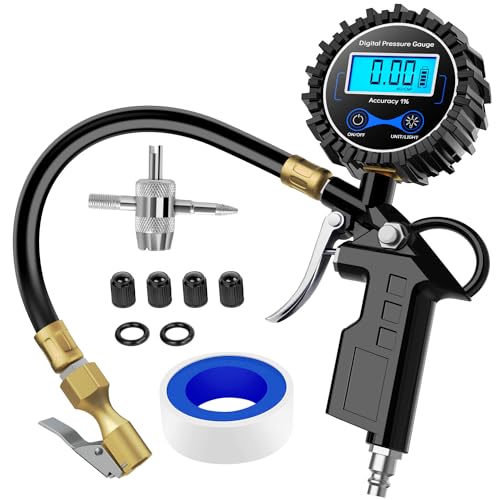 Nilight Digital Tire Inflator Portable Pressure Gauge 250 PSI Air Chuck - color: Tire Inflator Gauge Style 1