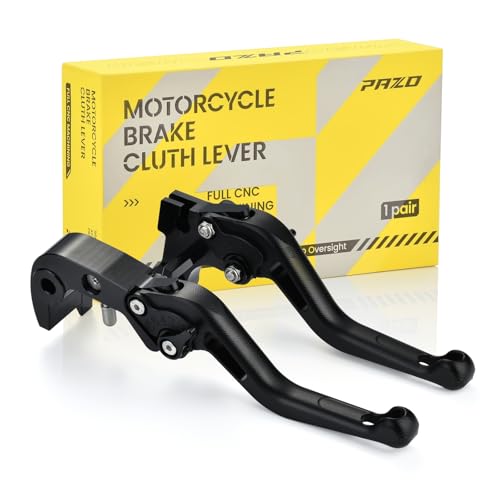 PAZO CNC 3D Texture Motorcycle Brake Clutch Levers - Black, for Yamaha YZF-R1(2025-2026), YZF-R7 (2021-2025), MT-10 FZ-10 (2022-2026), XSR900 (2022-2024), Adjustable 6063 Aluminum Handle - color: Black
