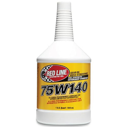 Red Line 57914 75W140 GL-5 Synthetic Gear Oil for Hypoid Limited Slip Differentials - 1 Quart (4 Pack) - size: 4