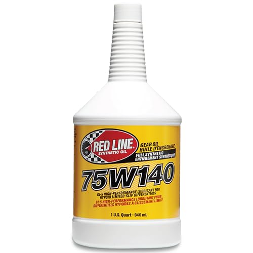 Red Line 57914 75W140 GL-5 Synthetic Gear Oil for Hypoid Limited Slip Differentials - 1 Quart (4 Pack) - size: 4
