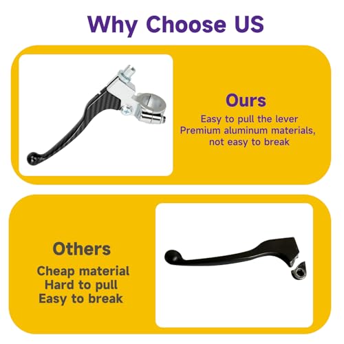HIAORS 7/8" Mini Bike Clutch Brake Handle Lever Compatible with Predator 196cc 212cc Coleman CT200U CT200U-EX BT200X CT100U CC100X Baja DB30 MB200 SSR125 CRF50 CRF70 XR50 XR70 Pit Dirt Bike Parts - color: Black Striped