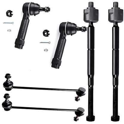 6PC Front Tie Rods & Sway Bar for Dodge Caliber, for Jeep Compass Patriot - size: K80258 EV80645 ES800408