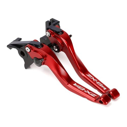 Short Brake Clutch Levers Compatible with K.awasaki Ninja ZX6R 2019 2020 2021 2022 2023 2024 2025 2026 | Front Shorter Levers Handles ZX-6R ZX 6R ZX636 Ninja636 Accessories (red) - color: Red