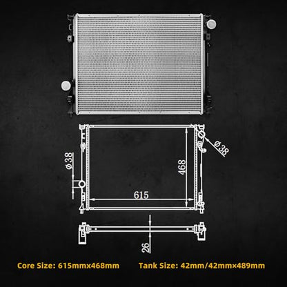 DWVO Complete Radiator Compatible with 2005-2008 Chrysler 300 Dodge Magnum - style: 05-08 300 & 06-08 Charger Magnum