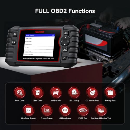 iCarsoft P700 V2.0 Diagnostic Scanner for Porsche from 1996 to 2025 9 Essential Services Full System Diagnosis Scan OBD2 Code Reader Battery/O2 Sensor/EVAP Test AutoVIN Lifetime Free Software Update - style: P700 V2.0 for Porsche