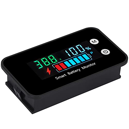 IPX7 Waterproof 7-100v Battery Tester with Mounting Bracket and Alarm &Temp - color: Multicolored