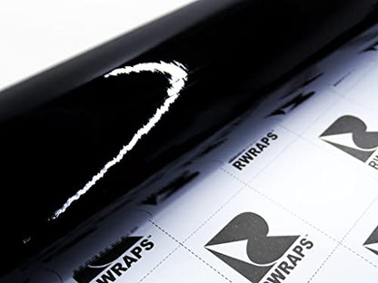 Rwraps Hyper Gloss Vinyl Car Wrap Film Sheet Roll with Air Release Technology - 5ft x 3ft, Black - color: Hyper Gloss Black, size: 5ft x 3ft