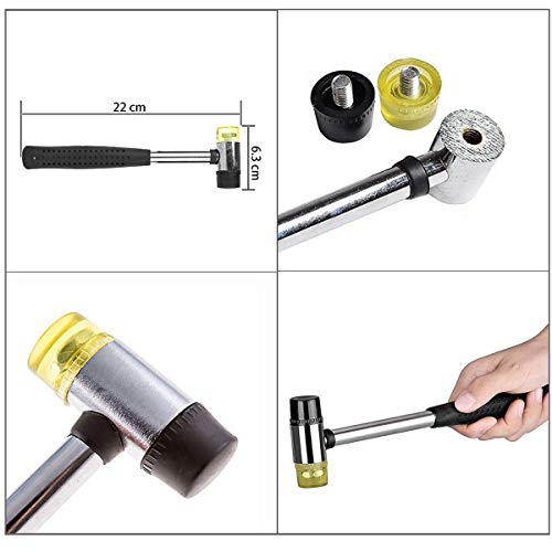 LadyRosian Car Body Dent Repair Tools Dent Repair Hammer with Knock Down Head Tap 22PCS Rubber Hammer Paintless Dent Removal Kit - color: Tool a