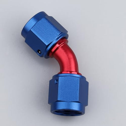 AC PERFORMANCE -6 AN Female to -6 AN Female 45 Degree Swivel Coupler Union Fitting Adapter Aluminum Blue - color: Red Blue 45, size: 6AN