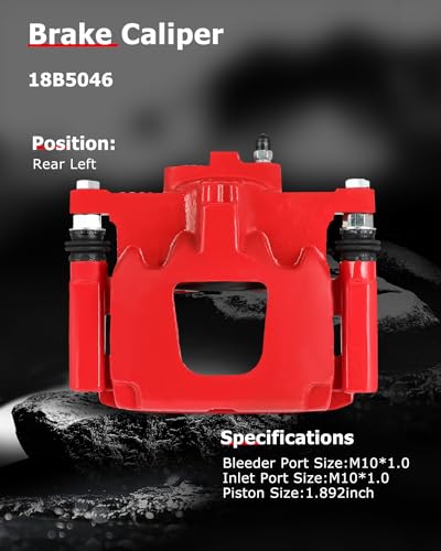 cciyu Rear Left/Right Disc Brake Caliper Assembly with Bracket 18B5046 - size: Rear Left[18B5046]