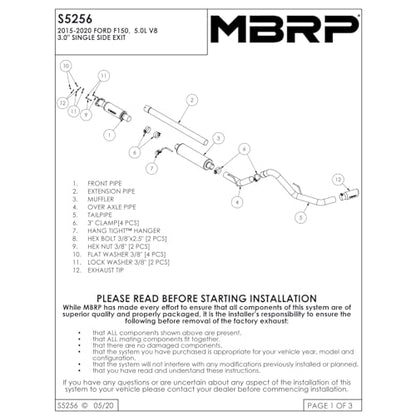 MBRP S5256409 409 3" Single Side Exit Cat Back - color: T409