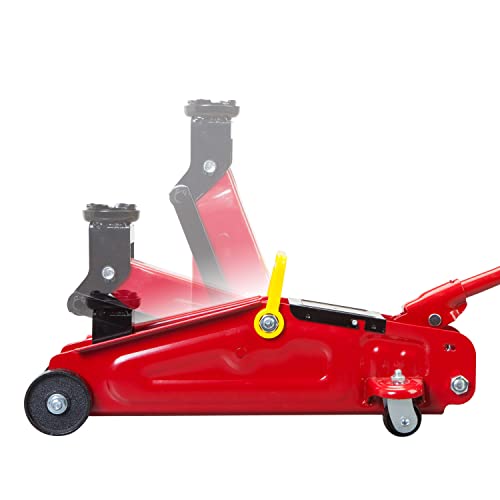 Big RED 1.5 Ton Hydraulic Trolley Service/Floor Jack with Blow Mold Case - size: 1.5 Ton (3,000 lb) with case, style: Steel