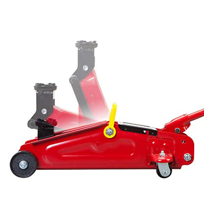 Big RED 1.5 Ton Hydraulic Trolley Service/Floor Jack with Blow Mold Case - size: 1.5 Ton (3,000 lb) with case, style: Steel