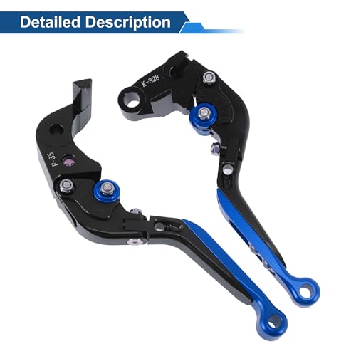 Brake Clutch Levers for Kawasaki ZX636R 2000-2004 Black Blue - color: Black Handle Blue End
