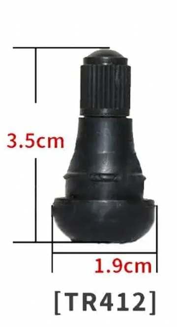 10 Pack TR412 Rubber Tire Snap-in Short Valve Stem ATV Lawn Mower Garden Tractor Plug Stem for Tubeless 0.453” 11.5mm Rim Holes on Standard Vehicle Tires